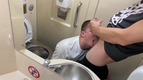 On the Train Took Me to the Toilet and Fucked Me in the Mouth