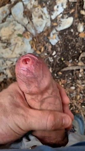 Phimosis Stepdaddy Public. Stroking Slow, Precum Everywhere