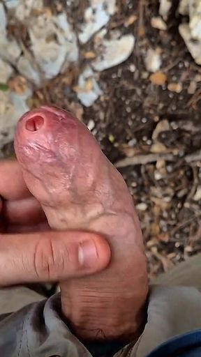 Phimosis Stepdaddy Public. Stroking Slow, Precum Everywhere