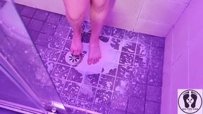 Wet and Messy Milky Shower All Over Me Rubbing Boobs Pussy
