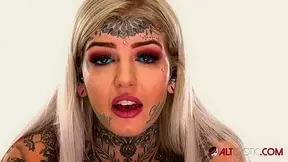 Amber Luke 666 Face Tattoo