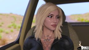 Biker chick has her nipples sucked while big booty MILF rides BBC