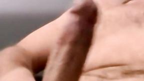 ”Amateur guy strokes his shaft to porn while recorded with cam”