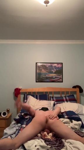 Boy grabs and plays with his butt