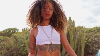 Stunning big booty black MILF Jossa Nova posed outdoor and exposed big booty