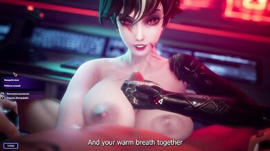 His Big Dick Teases Her Big Tits With Hot Breath On Metal As Milf Masturbates And Moans
