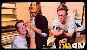 Big Natural Tits Russian MILF Tutor Seduces College Boys in Dorm