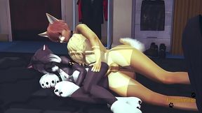 Furry Hentai 3D - Fox fucks cat and fills her pussy - Anime Manga Japanese Yiff Cartoon