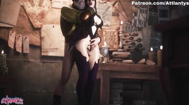 Petite elf apprentice deepthroats her master after wild life potion