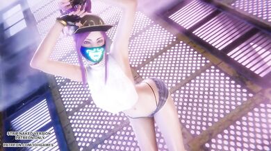 Akali's sensual dancing destroys the League of Legends MMD smut in 4K