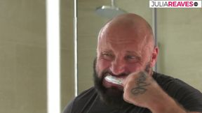 Slut sucks cock then bends over for a fuck to mouth cumshot