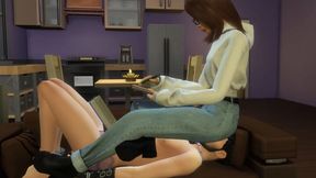 LÉA THE WOKE FEMINIST — Her New Human Chair Wears Makeup and Sniffs Her Mexican Dinner