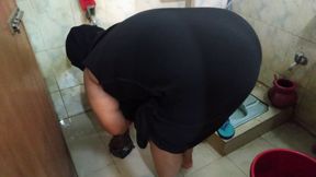 Unbelievable Sex Scene: Best Friend Uses Arab Wife as Sex Toy in Private&#x1F92B; Bathroom While She's Washing Clothes