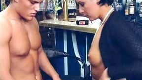 German MILF rips off pantyhose for sexy doggy sex