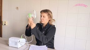 Aerosol Mask Therapy Breathing deep