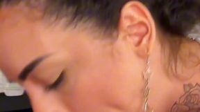 Small tits tattooed Latina babe gets fucked POV