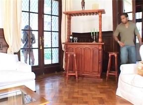 Muscle black guy destroying shemale ass