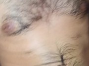 Pits and Pubes: Rubbing my hairy veiny cock and retracting my foreskin off to show you my pink glans