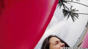 ”Sexy slutty teens partying & taking hard cocks by the pool”