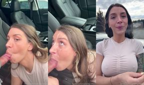 Blonde Amateur Mathema Kitten Takes Facial In A Parking Lot