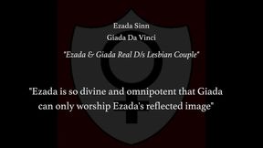 Ezada Sinn is so divine and omnipotent that Giada da Vinci can only worship Ezada's reflected image in the mirror with lesbian domination, lezdom