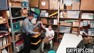 Security squad breaching thief butt in the interrogation room