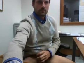 GUy cum at work Office