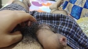 Twice closeup and POV homemade blowing
