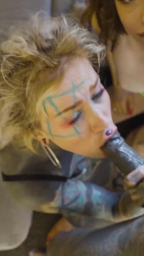 POV Alt punk Teen Girls Share Inked Cock   Clip 1