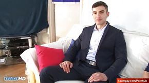 Handsome salesman gets serviced his big cock in spite of him ! Alexs !