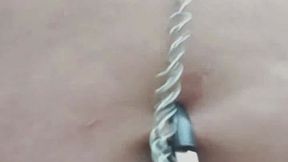 Walking in public with a belly button chain
