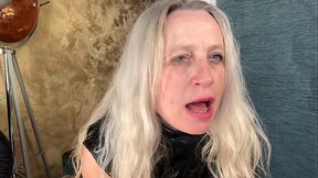 In a latex corset horny prolapse fisting with a mega dildo