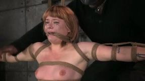Desirable slave girl with great body is bounded with ropes