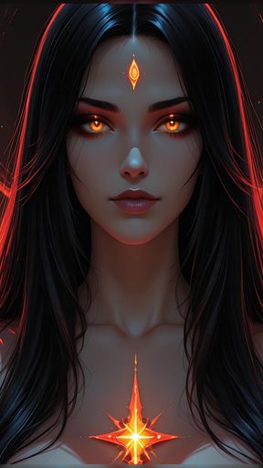 Shadow Assassin Warrior Woman with Jet Black Hair and Amber Eyes Dark Fantasy Portrait Ai Art Slideshow