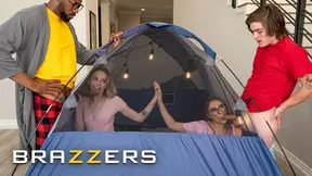 Petite Babe Lily Larimar Covers Jovan Jordan's Eye While Penelope Kay Gives Him A Blowjob - Hot