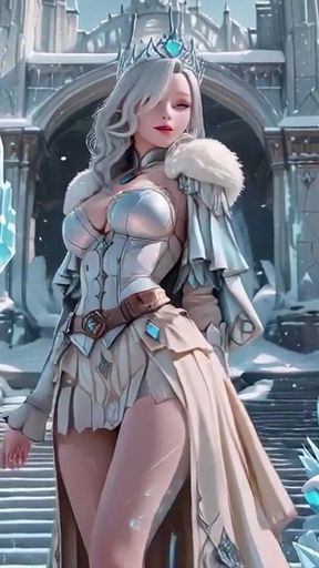 Silver-haired Ice Queen! Kneeling in the Frozen Castle, Her Cold Armor Hides so Many Secrets.