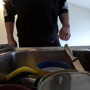 Washing Dishes with Pee and Cum