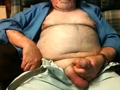 Hairy Grandpa Bear Fondling His Cock