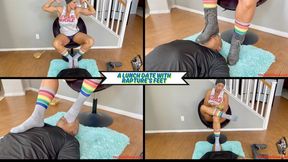 A Lunch date with Rapture's Feet - Goddess Rapture's Slave Takes Her Foot Humiliation as Shoe - He Services Her Converse and Hot Socks - UltraHD (WMV)
