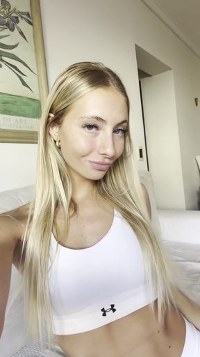 Amateur with big tits shows off her ass