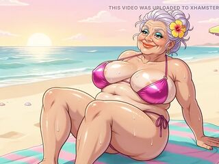 Hawt Large Melons on Beach