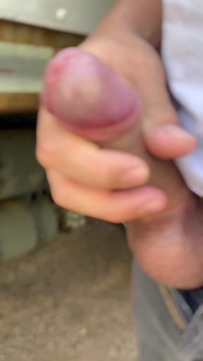 Cumming on the public street