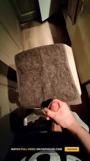 Small Penis Comes on Bar Stool in Condom