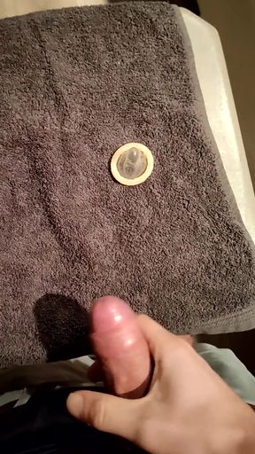 Small Penis Comes on Bar Stool in Condom