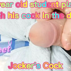 18 year old student playing with his cock in the dorm