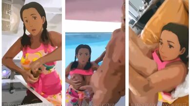 Anime Milf Aubrey Black fucks pool boy!