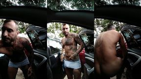 o video onde eu coloco a sunga no estacionamento antes de entrar na praia para surfar.