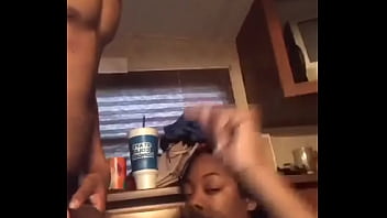 ebony thot gf topping me
