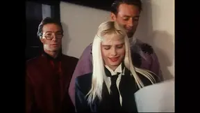 Rocco Siffredi's huge cock plows through beautiful MILFs in wild vintage orgy