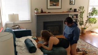 BREAKING IN THE NEW COUCH - FUCKING MY BOYFRIEND ON THE NEW COUCH